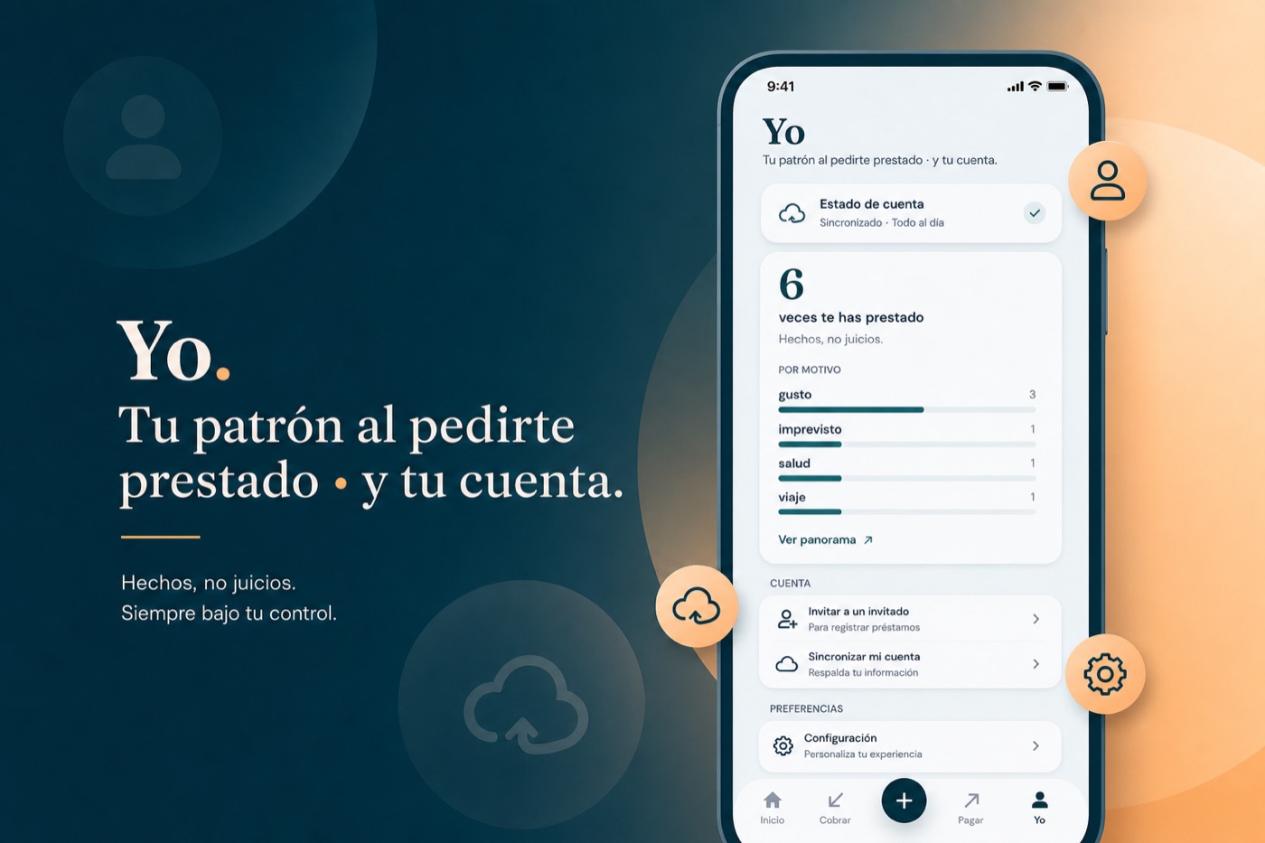 Yo — cuenta, sync y ajustes